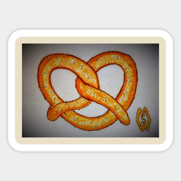 Salty Pretzel Sticker by Matt Starr Fine Art